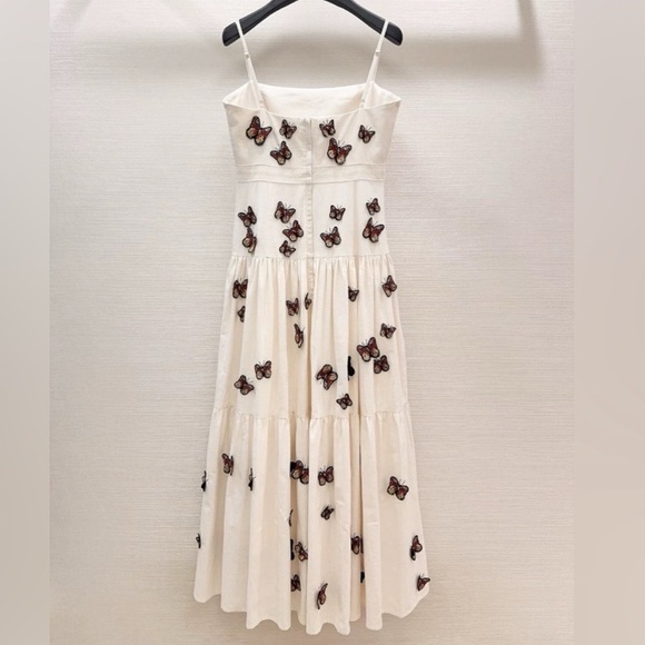 Agua By Agua Bendita Lima Embroidered Butterfly Linen Maxi Dress. NEW - Picture 9 of 12